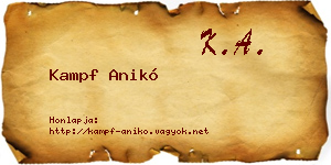 Kampf Anikó névjegykártya